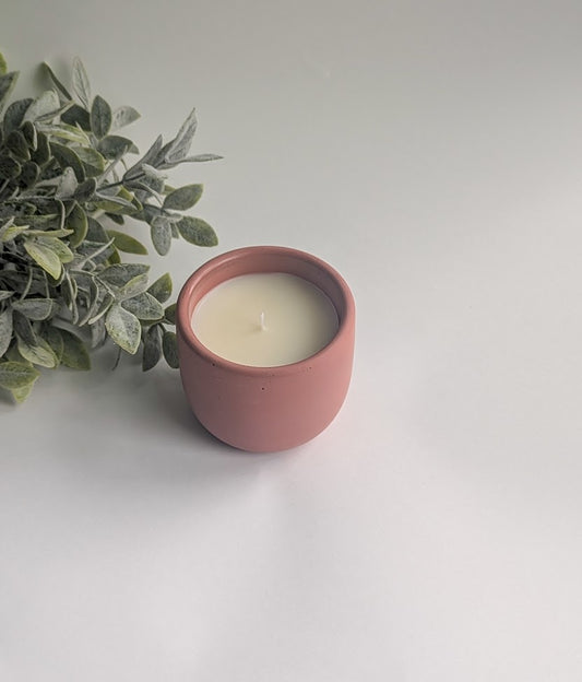 Handmade concrete coconut wax candle | Citrus and Fruity fragrance