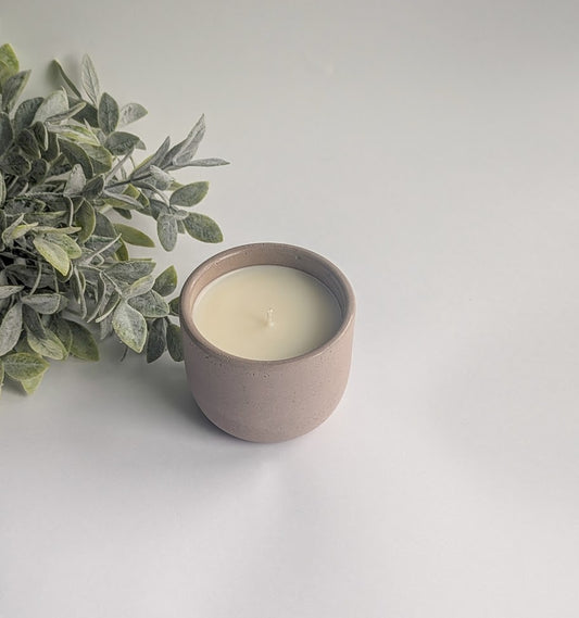 Handmade concrete coconut wax candle | Coffee Bean and Cinnamon Fragrance