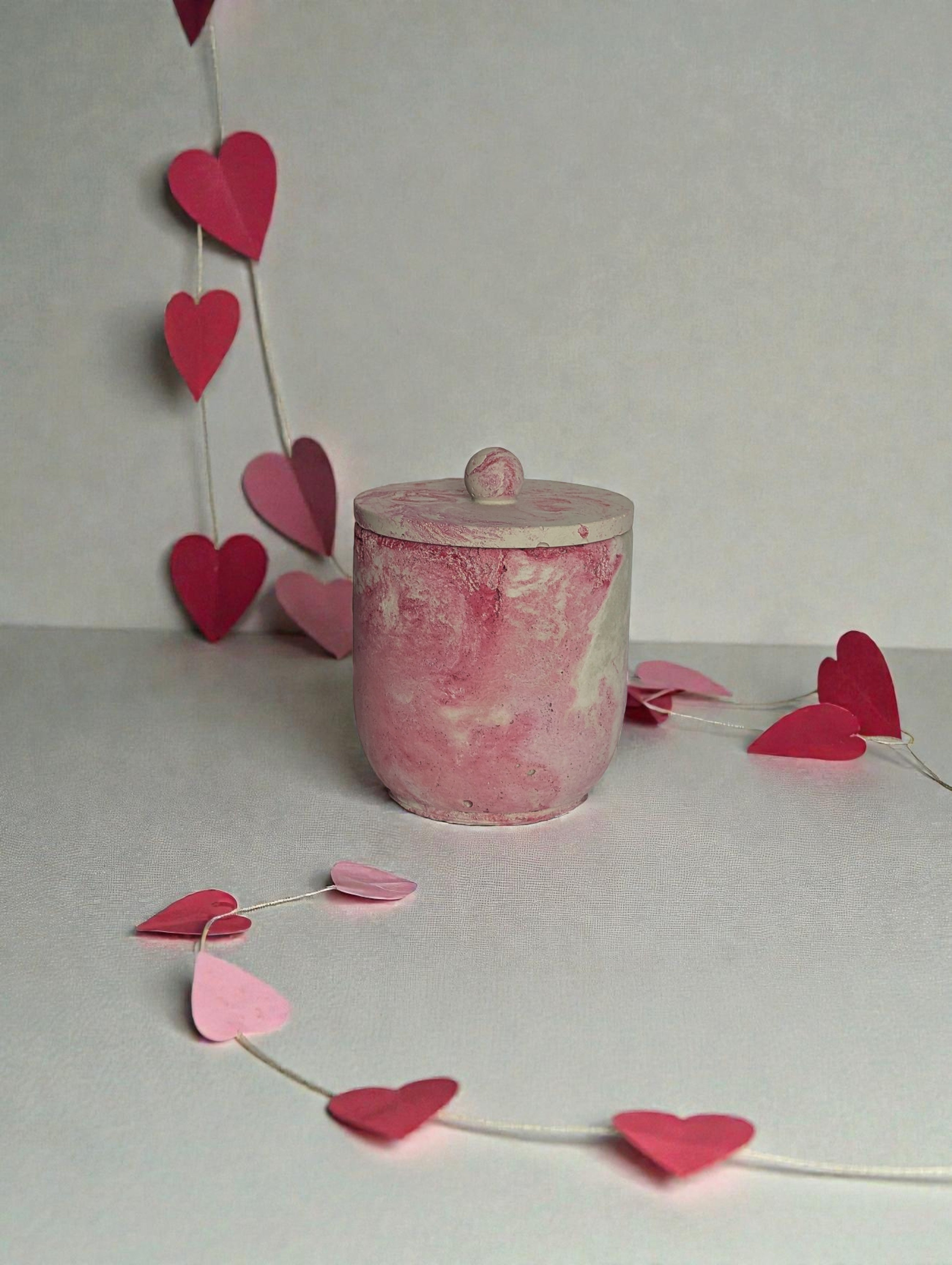 pinkswirledconcretecandle